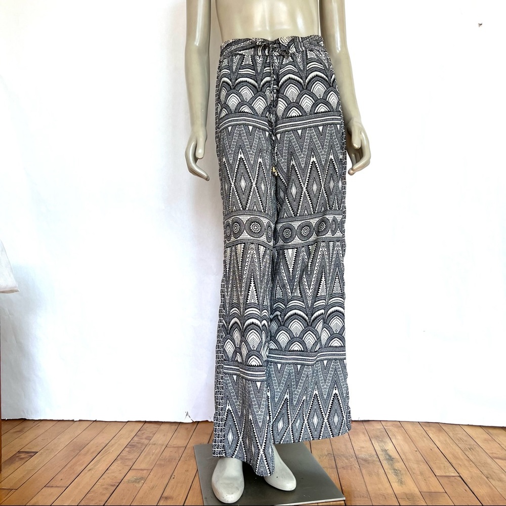 H&M Black and White Wide Leg Pants